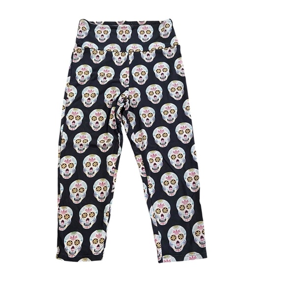 Kickee Capri Length Leggings Sugar Skull Size Medium - Picture 2 of 7